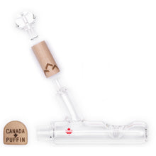Load image into Gallery viewer, Handblown glass steamroller pipe with Canadian Maple wood
