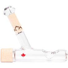 Load image into Gallery viewer, Handblown glass steamroller pipe with Canadian Maple wood